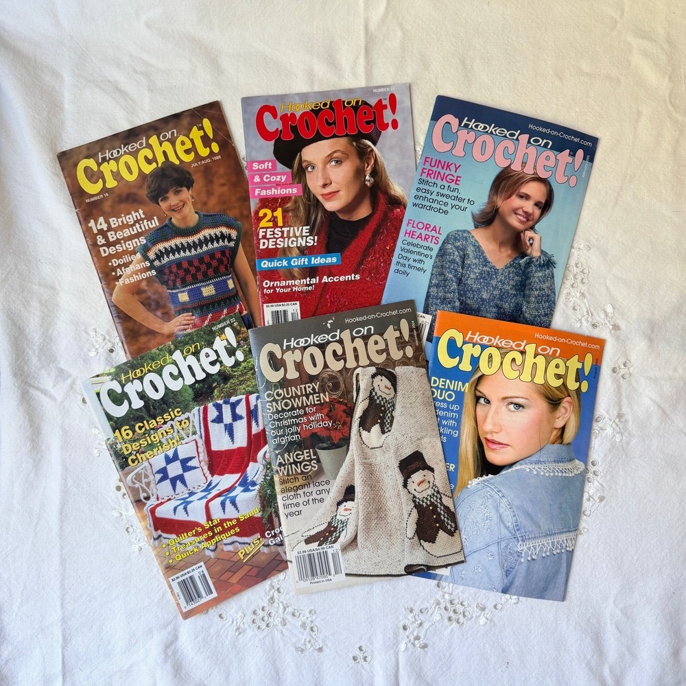 Vintage Lot 6 Hooked on Crochet Magazine Patterns #16, 24, 22, 108, 109, 112 - Picture 7 of 8